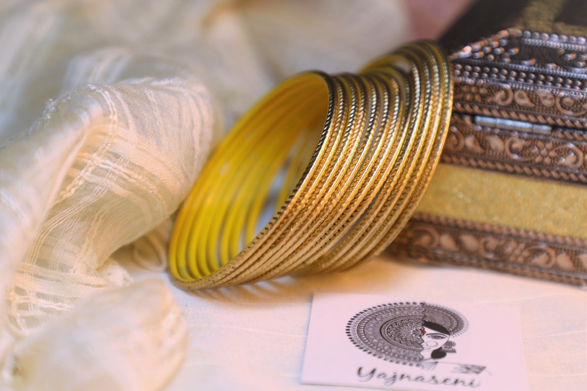Painted Bangles - Gold