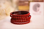 Load image into Gallery viewer, Matte dot Bangles - Dark Red
