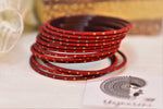 Load image into Gallery viewer, Matte dot Bangles - Dark Red
