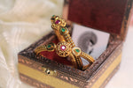 Load image into Gallery viewer, Rani-Green Gold Kada Bangle
