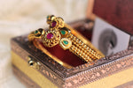 Load image into Gallery viewer, Rani-Green Gold Kada Bangle
