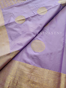 Semi Soft Silk Gold Zari Saree - Lavender