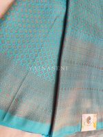 Load image into Gallery viewer, Soft silk banarasi x Copper Zari Saree - Light Blue
