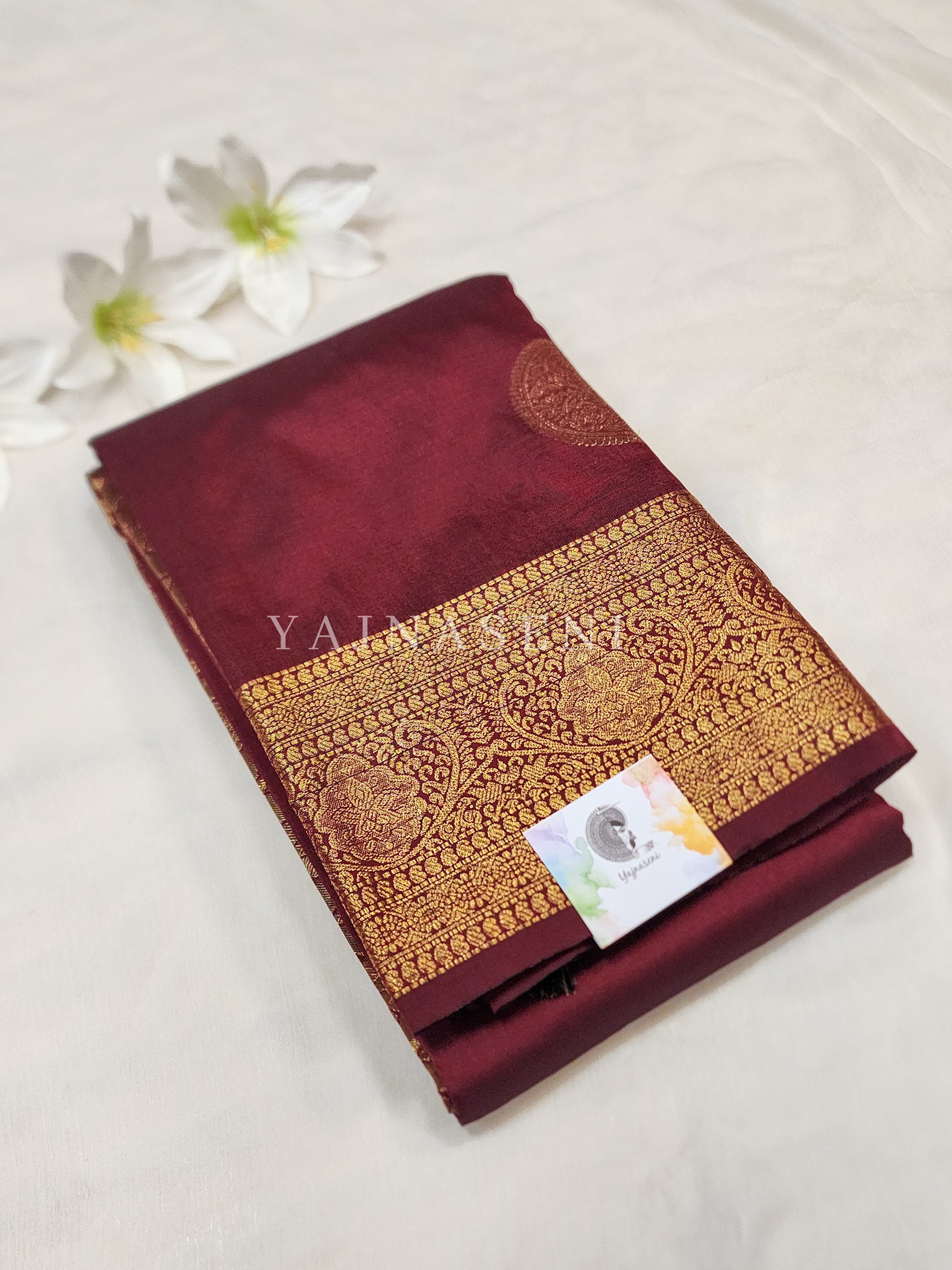 Semi Soft Silk Gold Zari Saree - Maroon