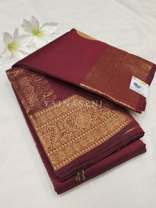 Semi Soft Silk Gold Zari Saree - Maroon