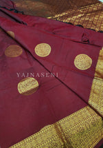 Load image into Gallery viewer, Semi Soft Silk Gold Zari Saree - Maroon
