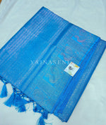 Load image into Gallery viewer, Kubera Pattu x Copper Zari Saree - Sky
