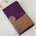 Load image into Gallery viewer, Semi Soft Silk Gold Zari Saree - Plum
