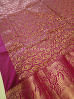 Load image into Gallery viewer, Kanchi semi soft silk x Copper zari saree - Pink
