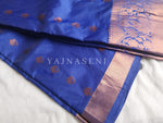 Load image into Gallery viewer, Kanchi semi soft silk x Copper zari saree - Persian Blue
