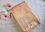 Load image into Gallery viewer, Peachy - Pure Kanjivaram Silk Saree with White Gold Zari
