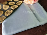 Load image into Gallery viewer, Satin saree + brocade blouse : Silver Grey
