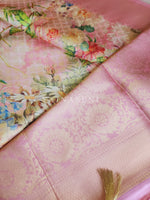 Load image into Gallery viewer, Floral x Kubera Pattu Saree - Pink
