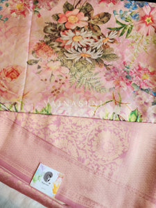 Floral x Kubera Pattu Saree - Pink
