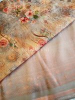 Load image into Gallery viewer, Floral x Kubera Pattu Saree - Grey
