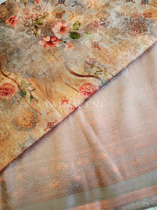 Floral x Kubera Pattu Saree - Grey