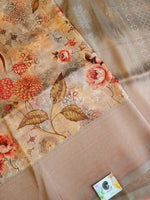 Load image into Gallery viewer, Floral x Kubera Pattu Saree - Grey
