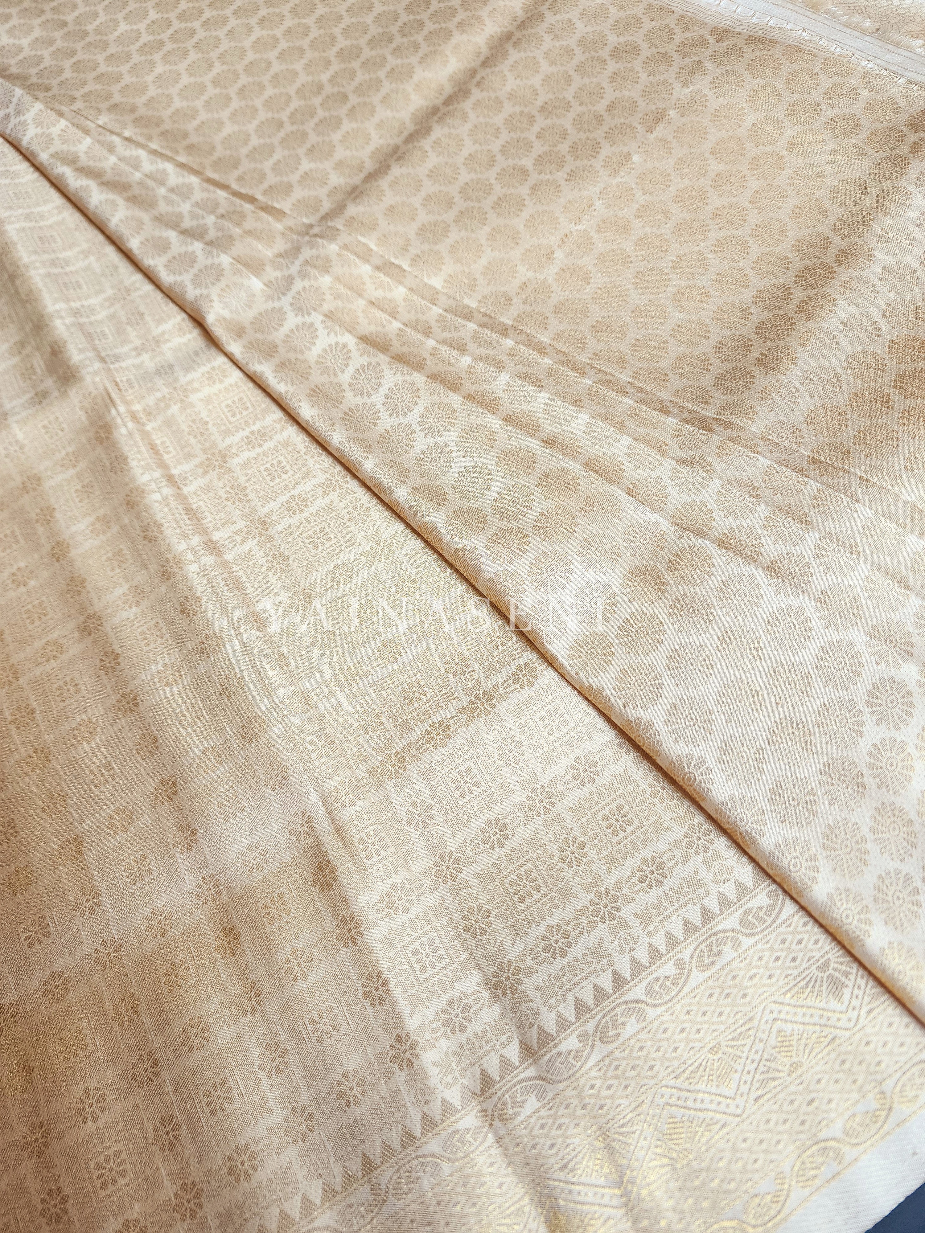 Banarasi Soft Silk Saree - Gold x Ivory