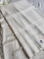 Load image into Gallery viewer, Banarasi Soft Silk Saree - Silver x White
