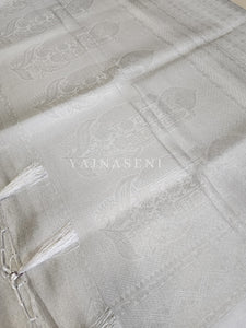 Banarasi Soft Silk Saree - Silver x White