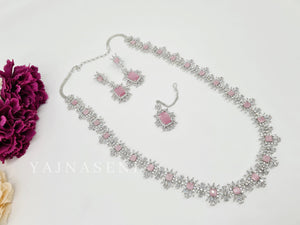 DIANA (necklace) - silver x pink