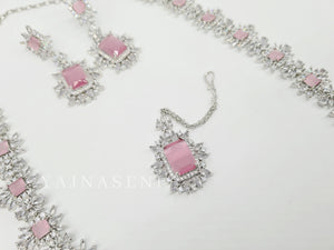 DIANA (necklace) - silver x pink