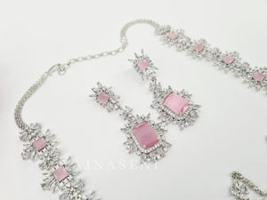 DIANA (necklace) - silver x pink