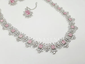 DIANA (necklace) - silver x pink