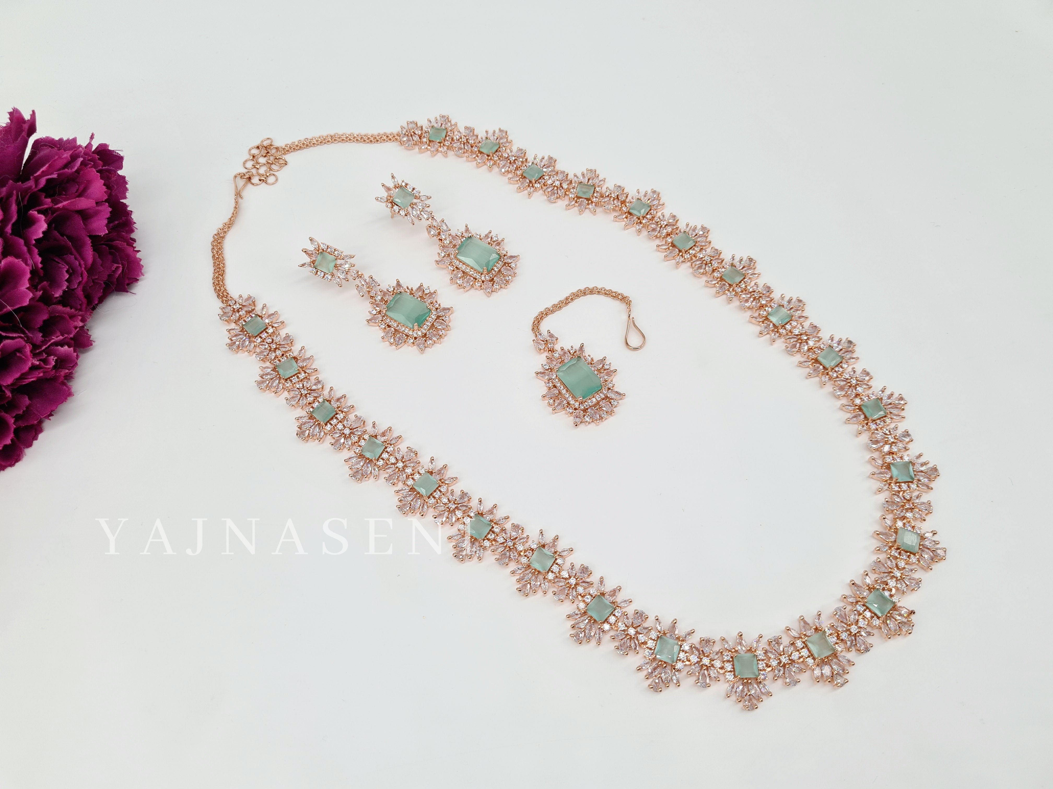 DIANA (necklace) - rosegold x mint