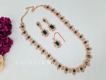 Load image into Gallery viewer, DIANA (necklace) - rosegold x emerald
