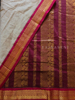 Load image into Gallery viewer, Kalyani Cotton Saree - Ashbrown x Maroon x Red
