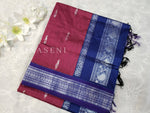 Load image into Gallery viewer, Kalyani Cotton Saree - Silver Zari : Berry x Blue x Violet
