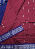 Load image into Gallery viewer, Kalyani Cotton Saree - Silver Zari : Berry x Blue x Violet
