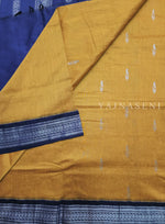 Load image into Gallery viewer, Kalyani Cotton Saree - Silver Zari : Mango x Blue
