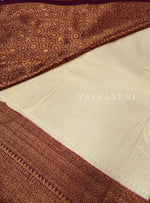 Load image into Gallery viewer, Banarasi Soft Silk Copper Zari Saree - Snowflake x Wine
