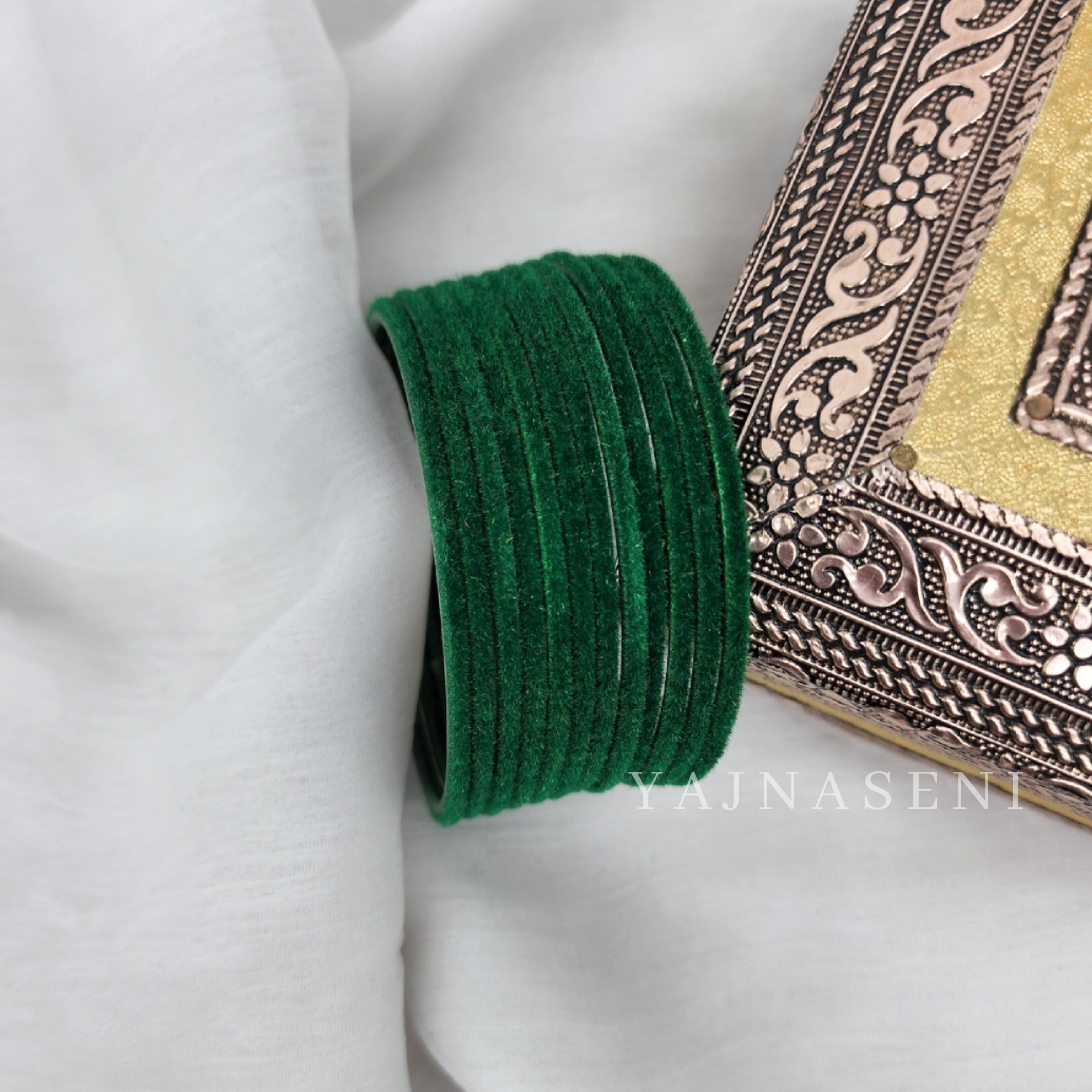 Velvet Bangles - Green