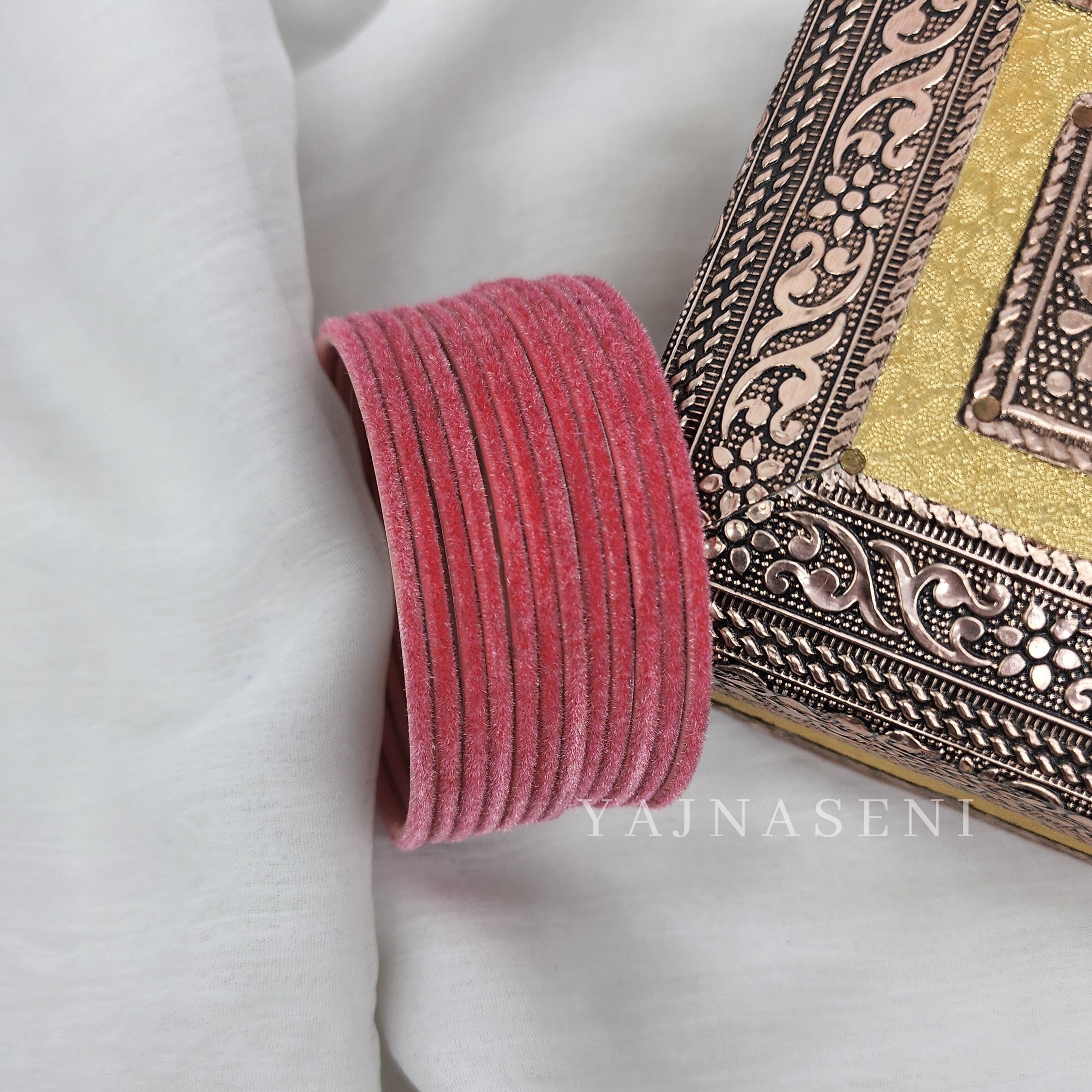 Velvet Bangles - Coral Pink