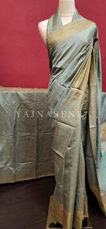 Load image into Gallery viewer, Bamboo soft silk saree : Sage
