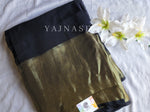 Load image into Gallery viewer, Chiffon saree x Gold border : Black
