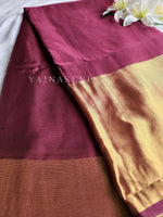 Load image into Gallery viewer, Chiffon saree x Gold border : Burgundy
