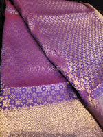 Load image into Gallery viewer, Banarasi Soft Silk Saree x Light Gold Zari - Violet
