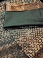 Load image into Gallery viewer, Banarasi Soft Silk Saree x Light Gold Zari - Dark Green
