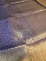 Load image into Gallery viewer, Banarasi Soft Silk Saree x Light Gold Zari - Persian Blue
