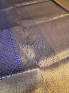Banarasi Soft Silk Saree x Light Gold Zari - Persian Blue