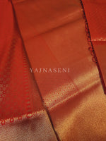 Load image into Gallery viewer, Banarasi Soft Silk Saree x Light Gold Zari - Red
