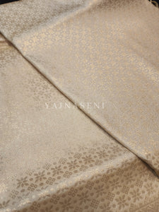 Banarasi Soft Silk Saree x Light Gold Zari - Snowflake