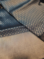Load image into Gallery viewer, Banarasi Soft Silk Saree x Light Gold Zari - Dark Cyan
