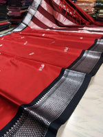 Load image into Gallery viewer, Cotton Silk Saree - Red x Black
