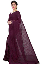 Load image into Gallery viewer, Lace Saree - Burgundy
