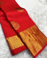 Load image into Gallery viewer, Ferrari - Pure Kanjivaram Silk Saree with Gold Zari
